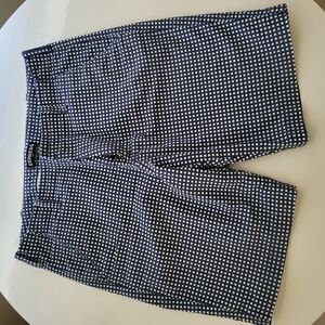 Express Navy and White Checkered Shorts